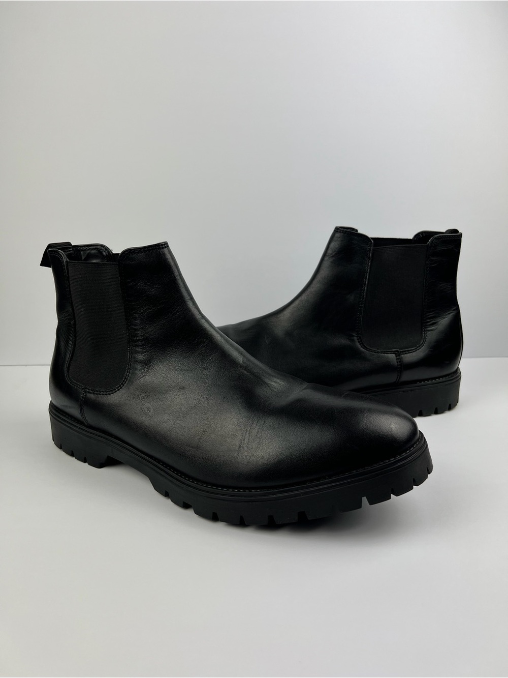 Vince Camuto Zavara Lugg Chelsea Boots Black Leather Mens Size 13 - 4029021
